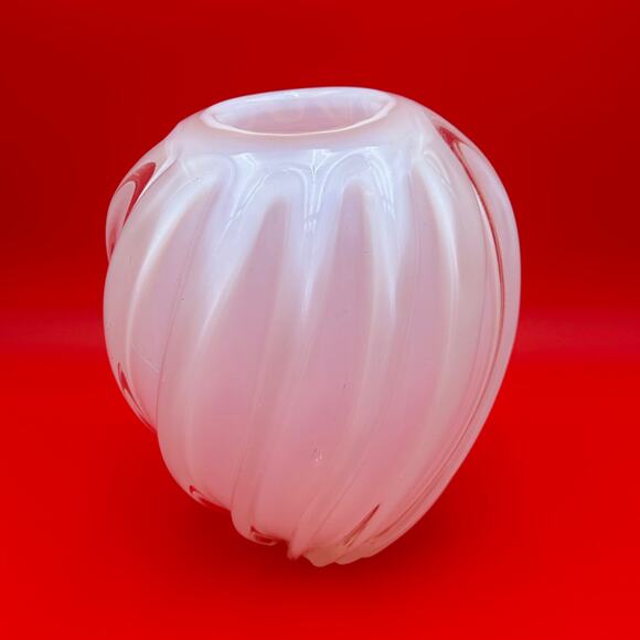 Vintage Glass 12" Vase by Larry Laslo Opalescent Italian Art Swirl Glass Vase - Picture 1 of 10